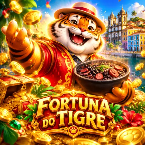 Símbolos do Fortune Tiger: tigre dourado, lingotes, moedas antigas e lanternas vermelhas