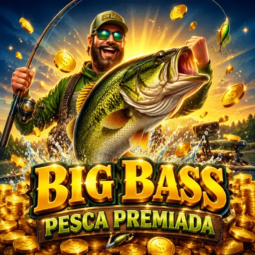 Tela do slot Big Bass com temática de pescaria e símbolos de peixes