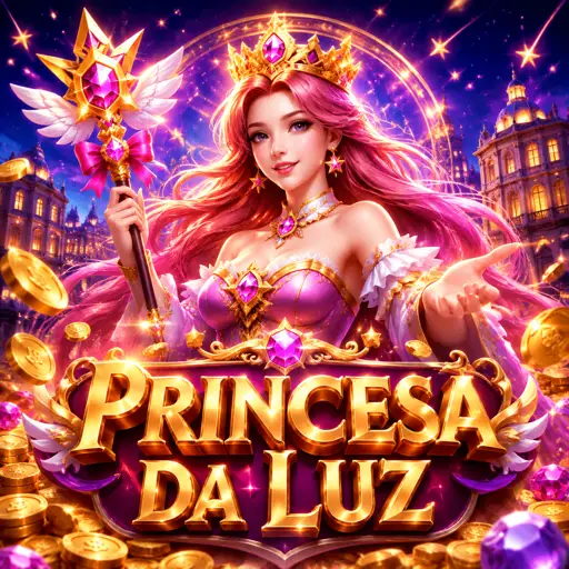 Slot Starlight Princess com personagem em estilo anime e gemas coloridas